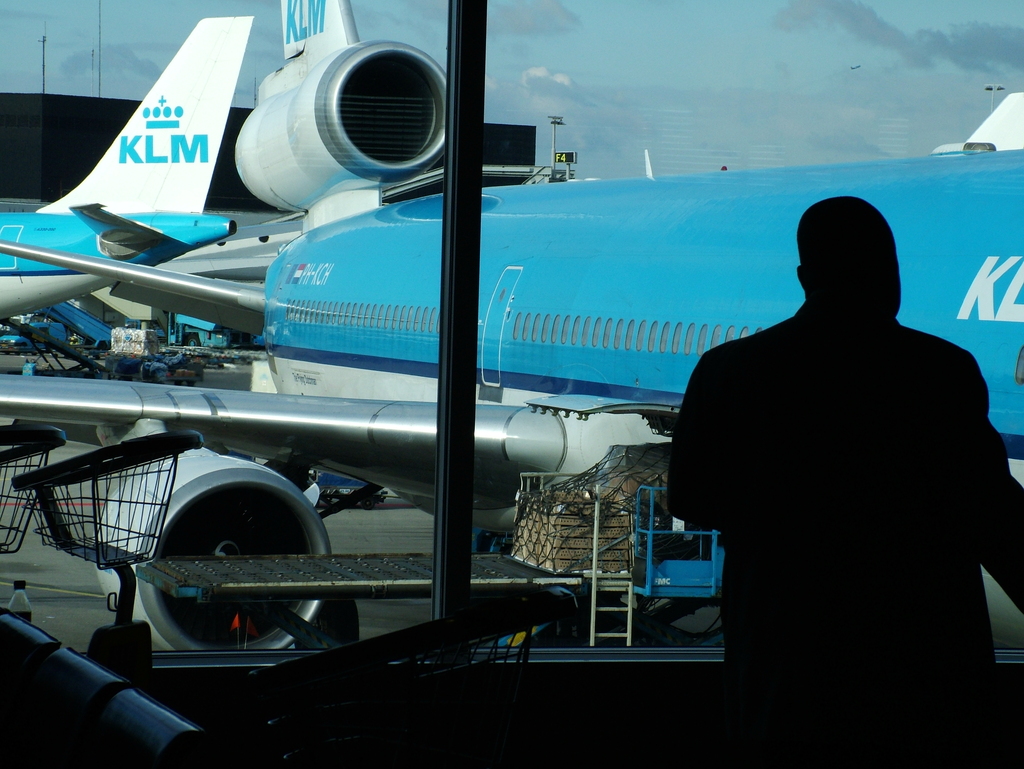 KLM Flug nach Accra International Airport, Ghana, West Afrika, Airplane im Parkbereich